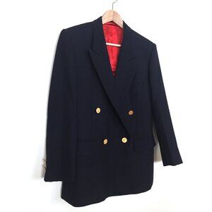 *SOLD* Vintage Navy Wool Blazer with Gold Buttons Made in England